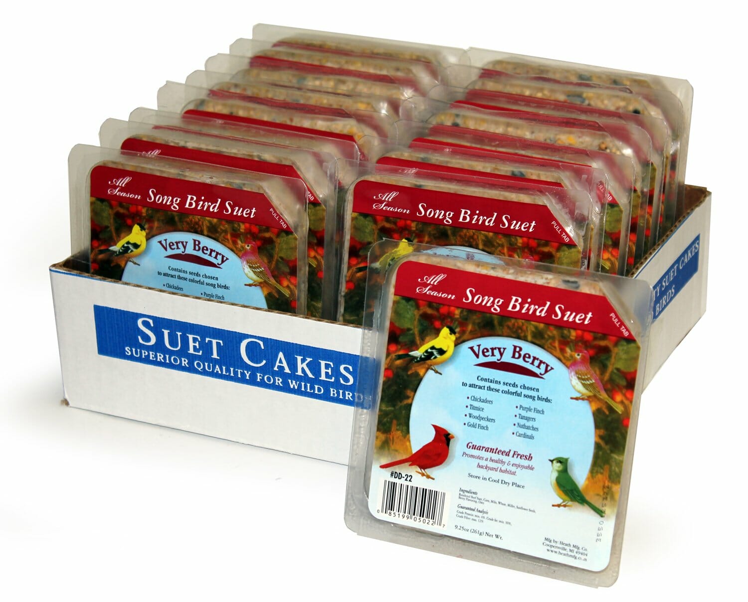 Suet Case of 12 Birdworks 88801 Peanut Party Suet Cakes For Songbirds Food 